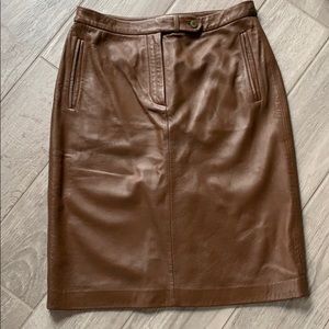 Hugo Buscati Leather Skirt